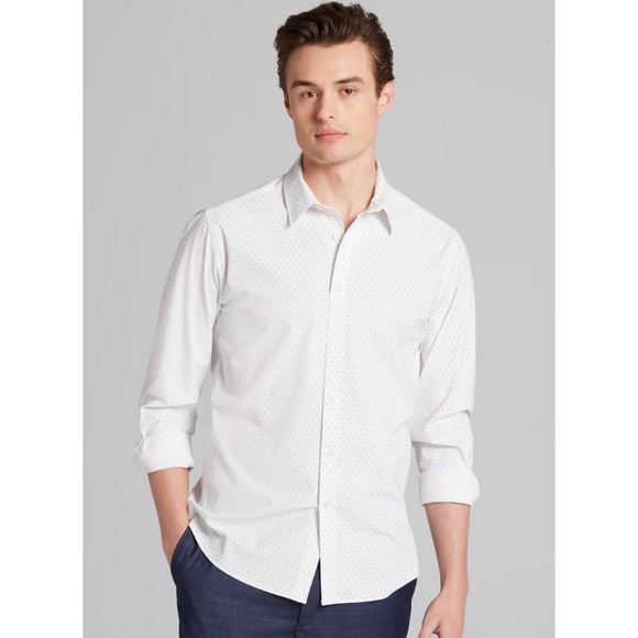 Size 19 XXL AWEARNESS Kenneth Cole Slim Fit 4-Way Stretch Button Up Shirt - Picture 1 of 6